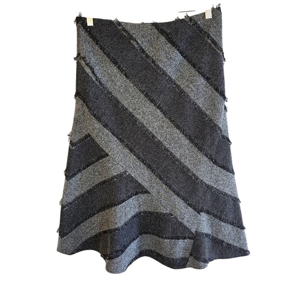 Size 8 – Lena Gabrielle Tweed Fringe Stripe Mini Skirt